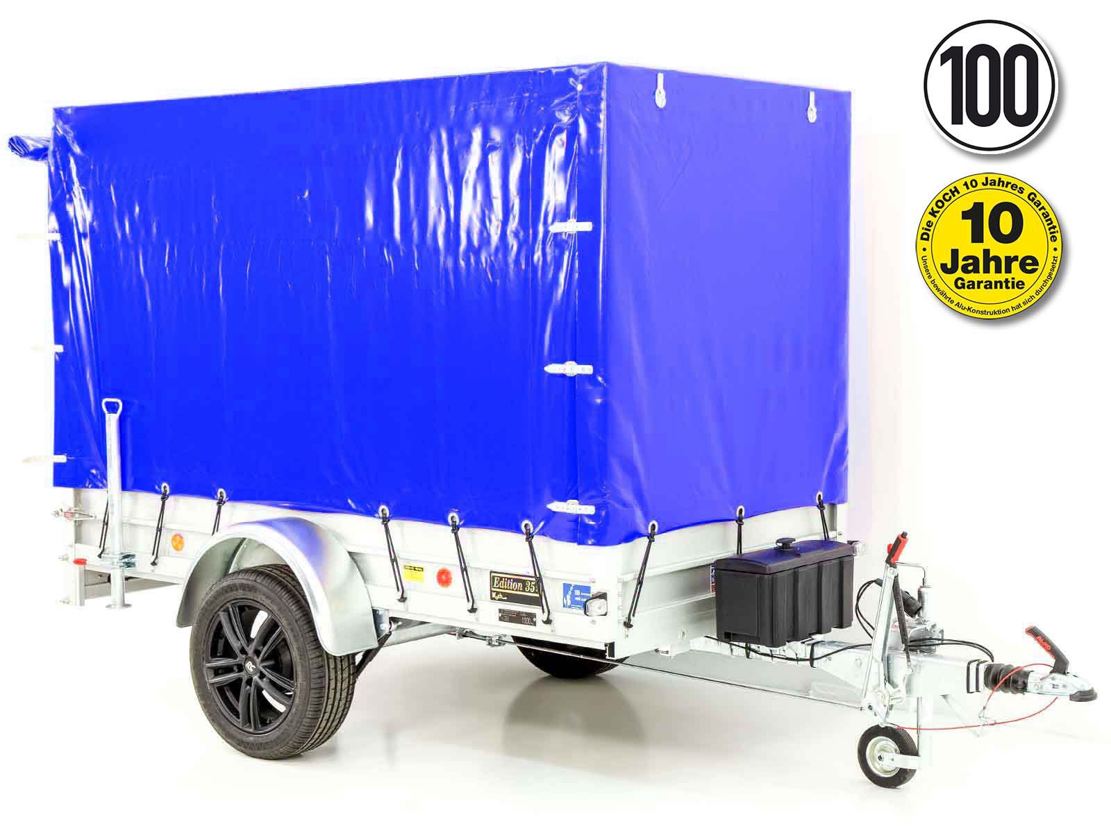 ‚-Anhänger „Edition 35“ 125x250cm 1300kg | Typ 4.13 | Hochplane 160cm – Blau-Neu