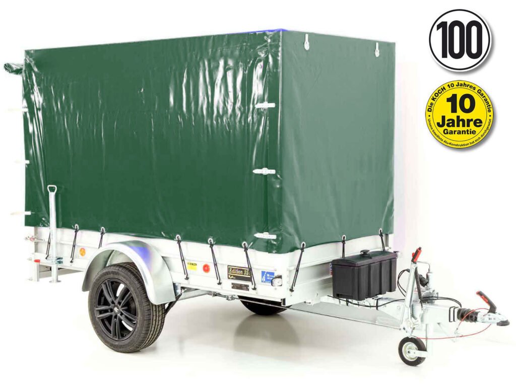 ‚-Anhänger „Edition 35“ 125x250cm 1300kg | Typ 4.13 | Hochplane 160cm – Grün-Neu