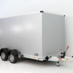 Vezeko Koffer-Absenkanhänger 157x344cm Höhe: 210cm 2,7t | Silber-Neu