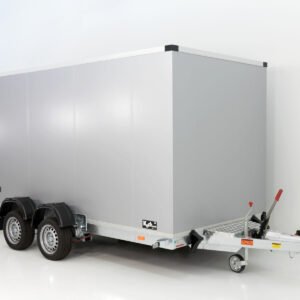 Vezeko Koffer-Absenkanhänger 157x344cm Höhe: 210cm 2,7t | Silber-Neu